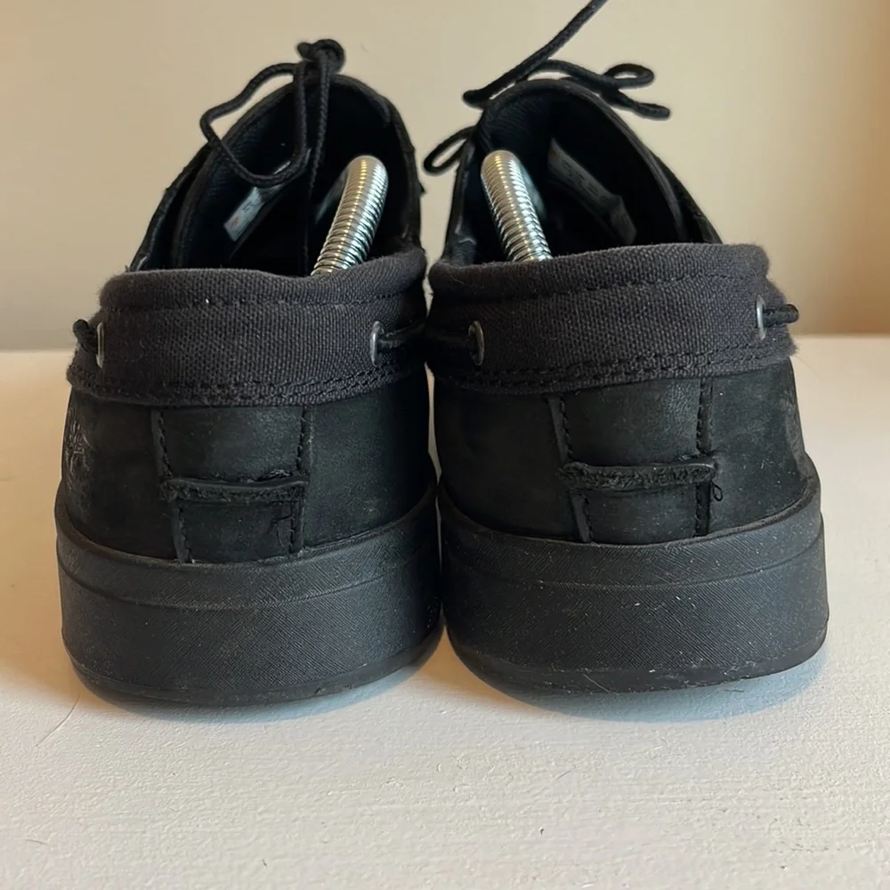 Timberland Men's Black Nubuck 3 Eye Lace Up Boat Shoe Size 10.5